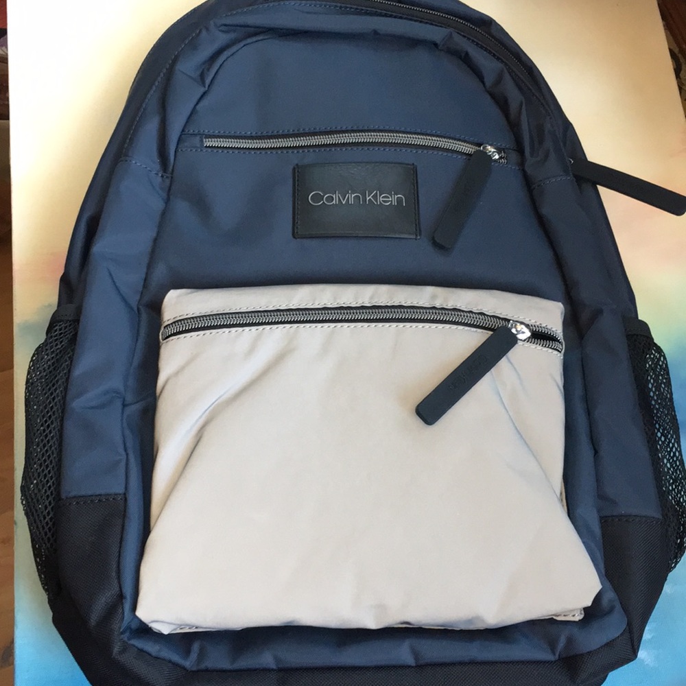 Calvin Klein Blue Backpack w/ Reflective Silver